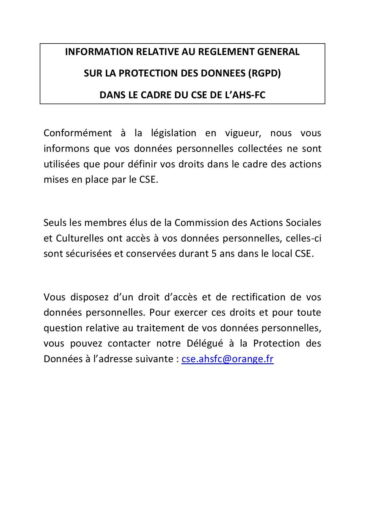 Information relative au reglement general page 2